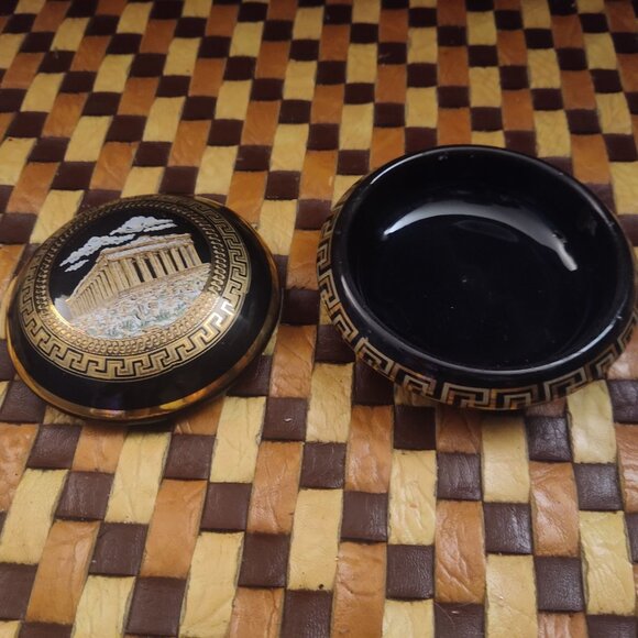 Parthenon Trinket Box 24k Gold Trimmed Hand Made in Athens Greece - Picture 2 of 4